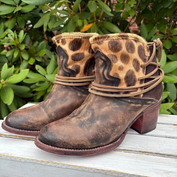 freebird Shoes - Free Bird Casey Leather Tie Booties - Size 10